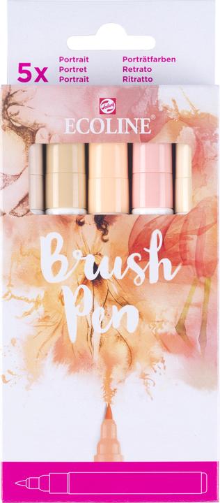 Talens Brushpen Ecoline 5er Set, Rosa, Strichstärke: B, Brush (5x)