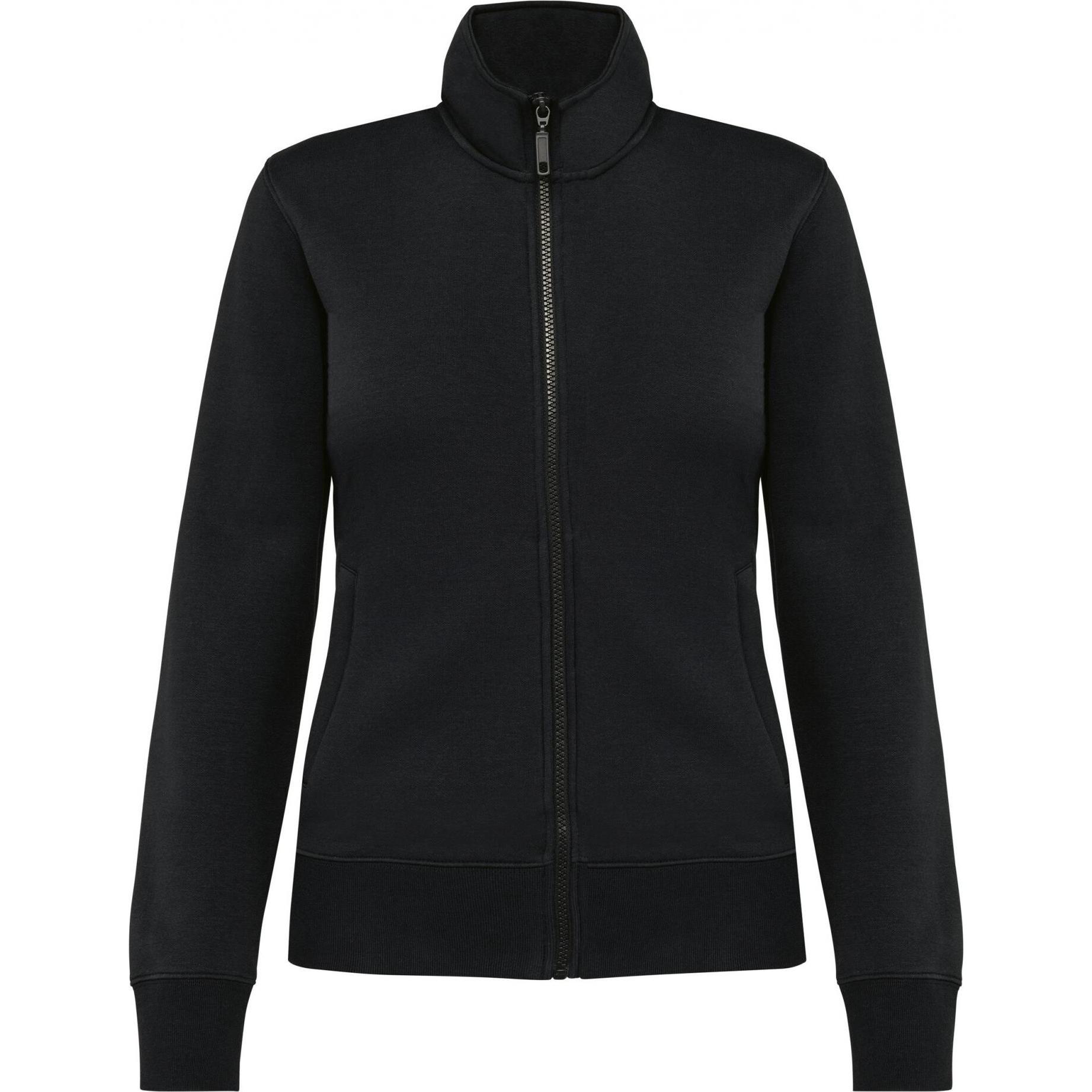 Kariban, Damen, Jacke, Moltonjacke, angeraut, Frau (L), Schwarz, L