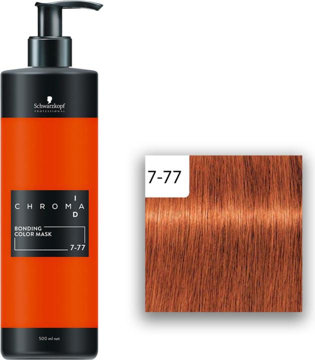 Actual product image Schwarzkopf Professional Chroma ID Bonding Color Mask 7-77 Medium Blonde Copper Extra (300 ml)