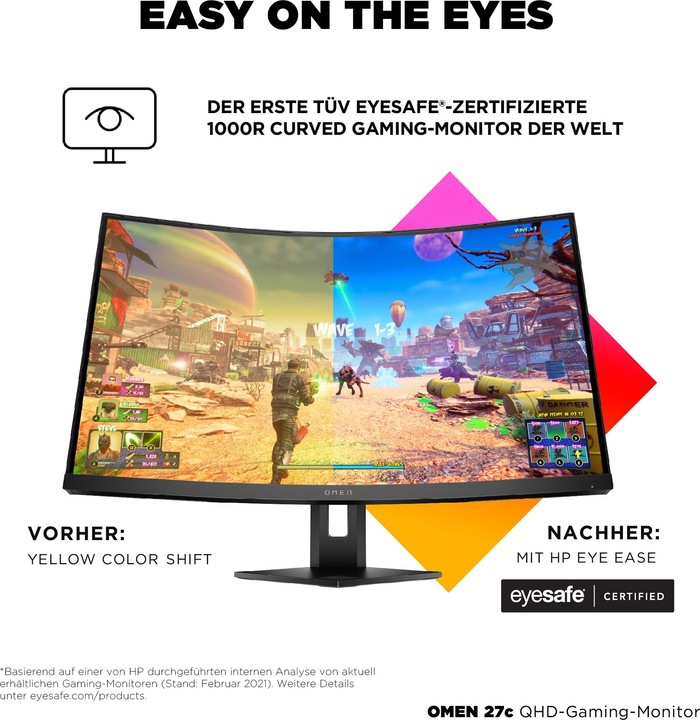 Produktbild HP Omen 27c (2560 x 1440 Pixel, 27")