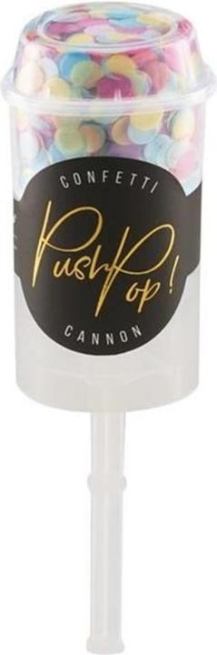 Actual product image Partydeco Confetti Cannon Push Pop Ø 8 mm, 1 piece, Multicolor (1 Piece)