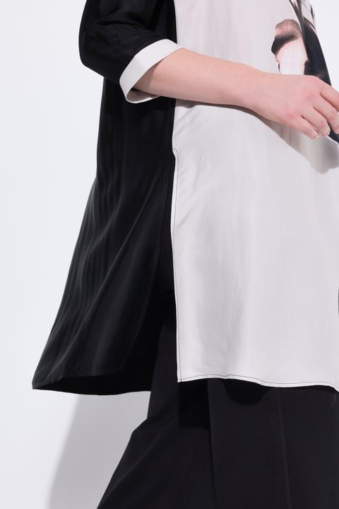 Actual product image Ulla Popken Tunika, Blüte, Zierfalte, V-Ausschnitt, 3/4-Arm (54)