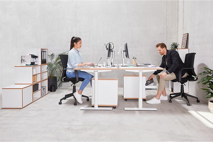 Produktbild Novigami Schreibtisch elektrisch höhenverstellbar Josi | 10er Set | BxT 1600 x 800 mm | Gestell Schwarz | Sch