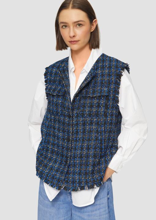 Immagine prodotto S.Oliver Indoor-Weste Bouclé-Weste mit Fransen und Brusttaschen (38)