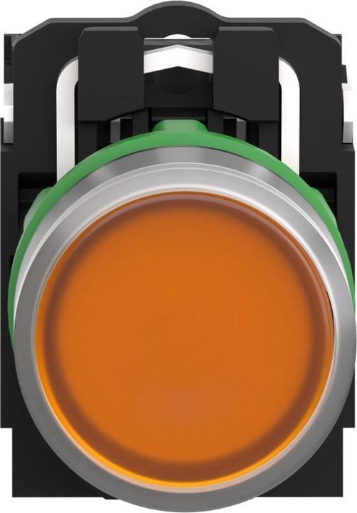 Actual product image Schneider Electric Illuminated pushbutton compl. plastic momentary orange 22mm 120V 1S+1OE