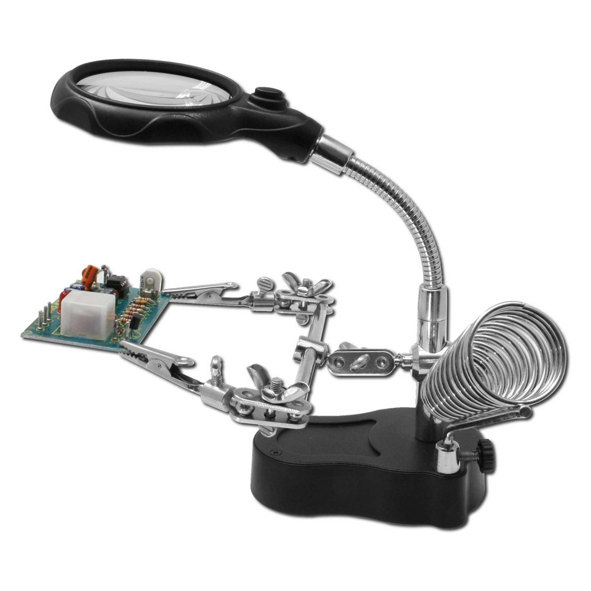 Donau Helpende Hand Met Led Licht En Vergrootglas (Loeplamp), Soldeer Accessoires