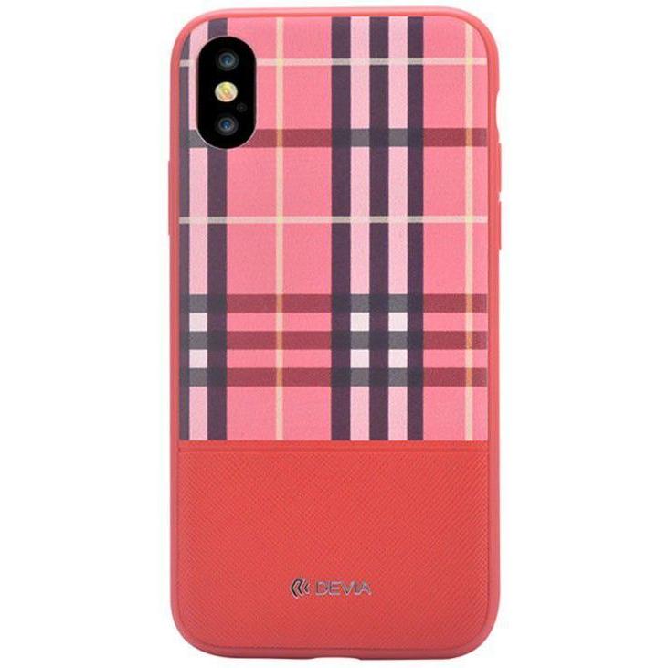Devia Custodia iPhone X Lattice (Apple iPhone X), Cover smartphone, Rosso