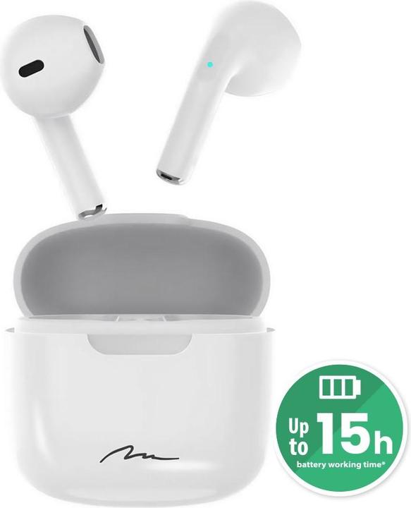 Image du produit Media-Tech MT3589W R-Phones TWS blanc (Pas de réduction du bruit, 1.50 h, Sans fil)
