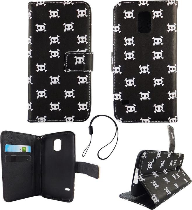 Produktbild König Design Schutz Hülle für Samsung Galaxy S5 / S5 Neo Totenkopf Case Cover Book Style (Samsung Galaxy S5, Samsung Galaxy S5 Neo)