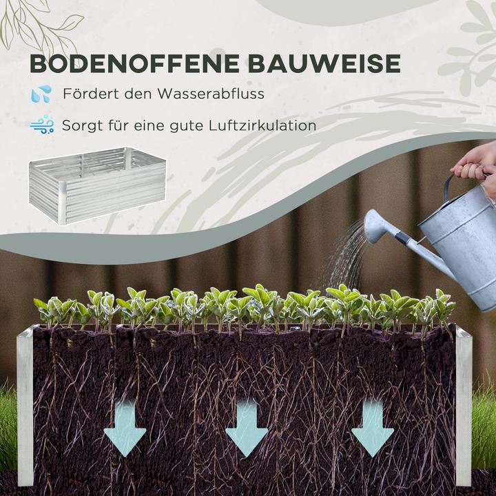 Produktbild Outsunny Hochbeet Stahl Silber