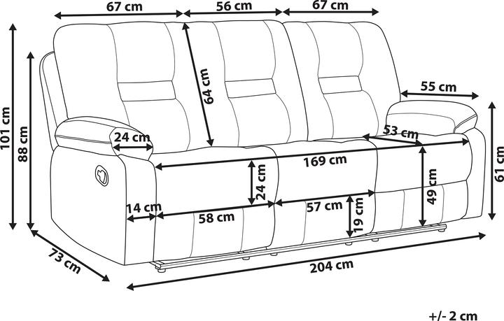 Nährwerte und Zutaten Beliani Bergen Ii (3-Sitzer)