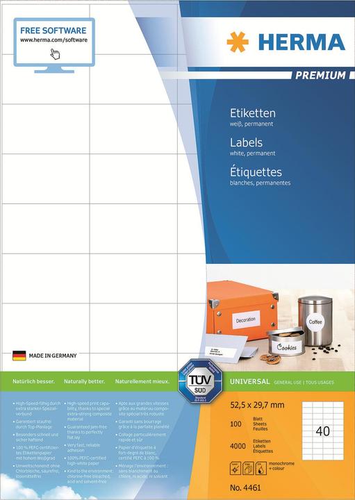 Produktbild HERMA Universal Etiketten A4