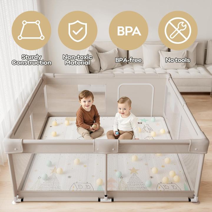 Actual product image Lertantri Laufgitter mit Spielmatte, 150 x 150 x 66 cm (150 cm, 150 cm)