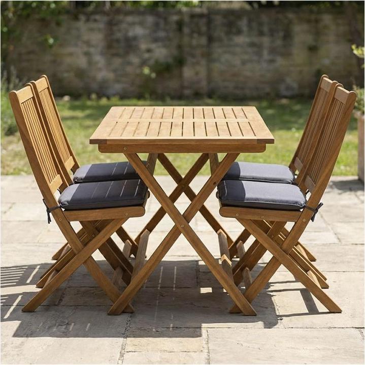 Produktbild Contini Gartentischset 140x80cm mit 4 Stühlen Eucalyptus (80 x 140 x 74 cm)