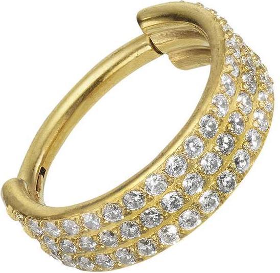 Actual product image Bijouteria Ear piercing (PVD coating (gold coloured), Crystal, Titanium)