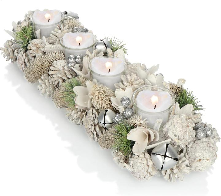 Com-four Länglicher Adventskranz