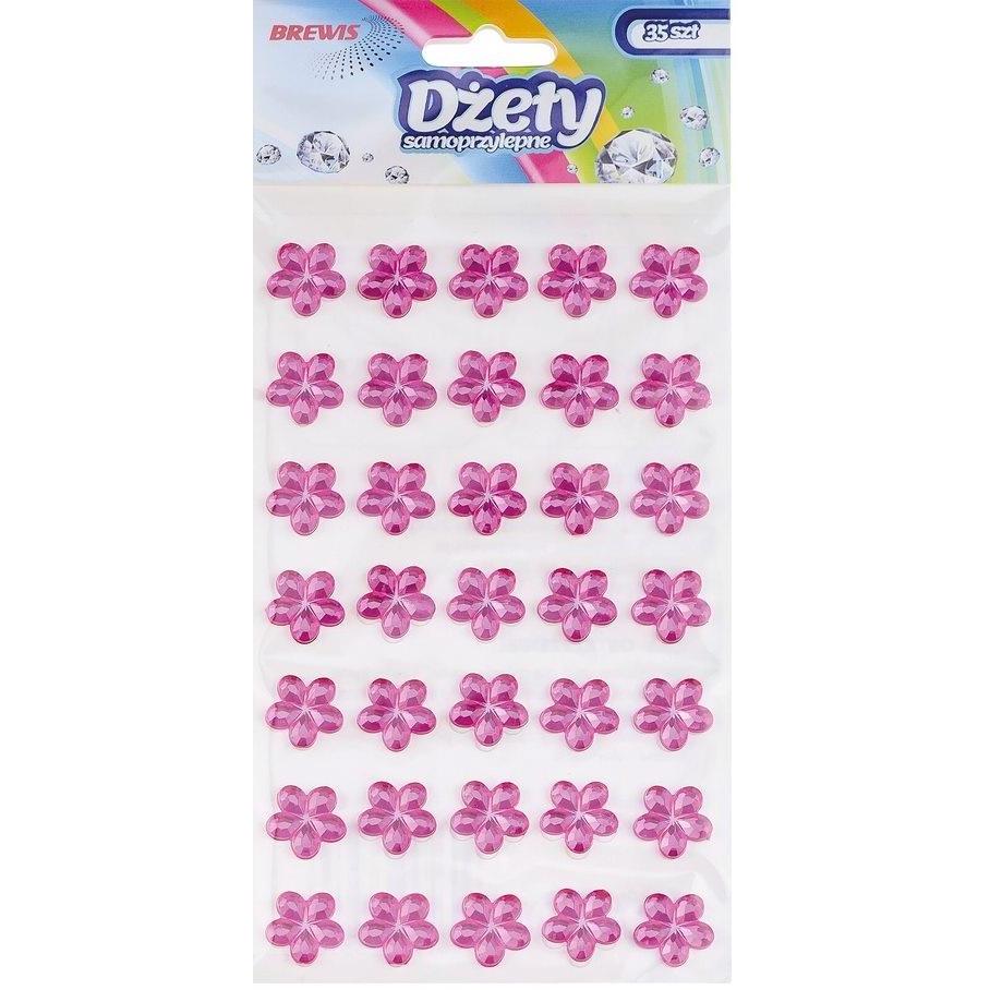 Teka Selbstklebende Strasssteine ​​rosa Blumen 35 Stk