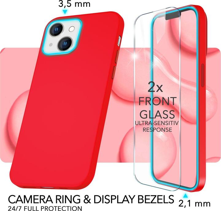 Produktbild Nalia Liquid Silikon Hülle mit MagSafe Funktion & 2x Display Schutzglas (Apple iPhone 14)