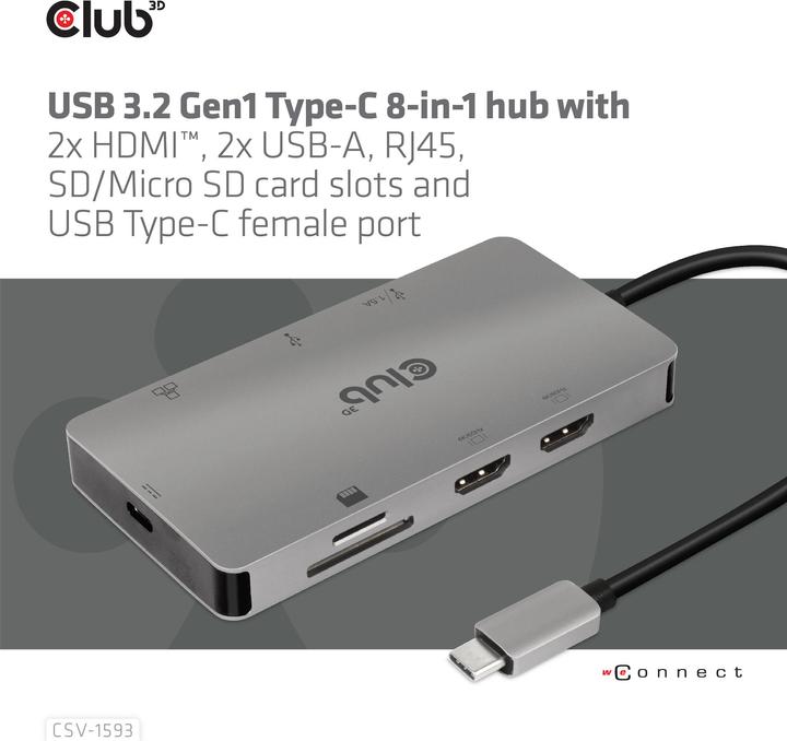 Image du produit Club 3D CSV-1593 (USB-C, 1 portion)