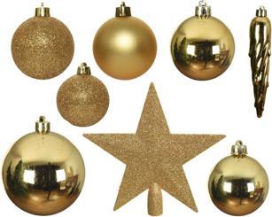 Produktbild Kaemingk Weihnachtskugeln Poly. Glänzend, Matt, Glitzer-Mix (33x)