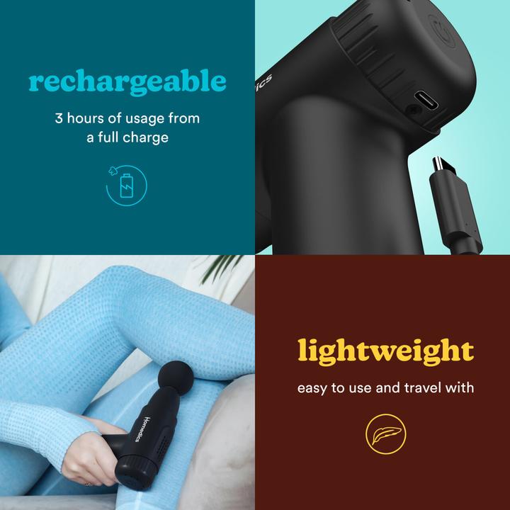 Actual product image Homedics PGM-45BK NOVO Mini Massage Gun (6 Steps, 60 min)