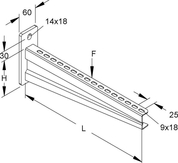Actual product image Niedax Wall bracket KTAS 800 Bracket for cable support system 4013339189007 (0.83 m)