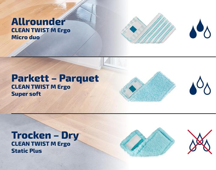 Actual product image Leifheit 2 pack CLEAN TWIST M Ergo super soft wiper cover (2 pcs.)