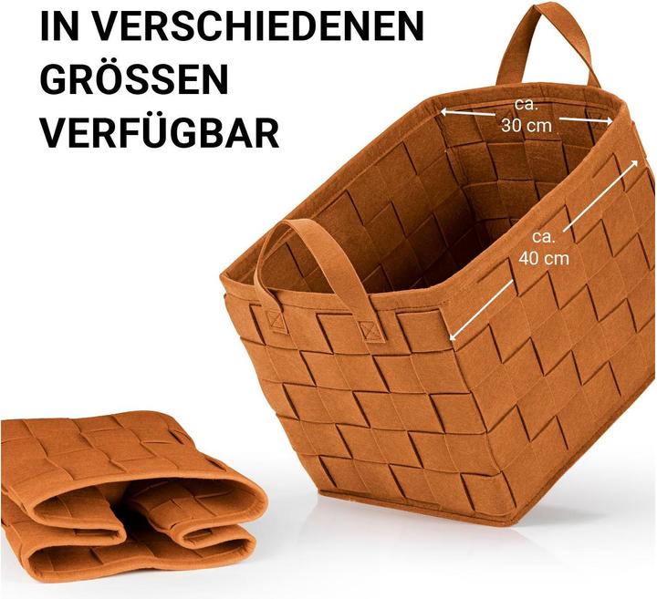 Actual product image N8werk Felt storage basket 40 cm rust brown (1 x, 40 x 30 x 30 cm)