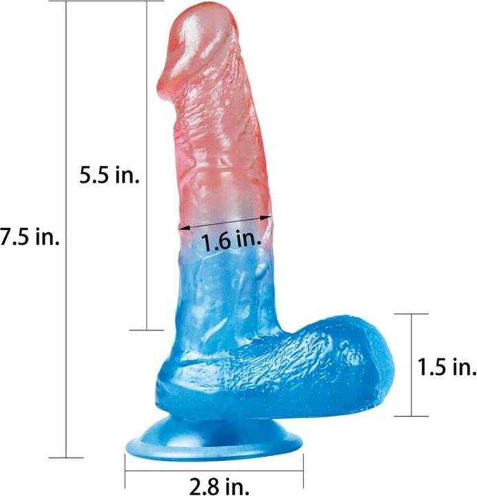 Actual product image Lovetoy Dildo Dazzle Studs 7.5"