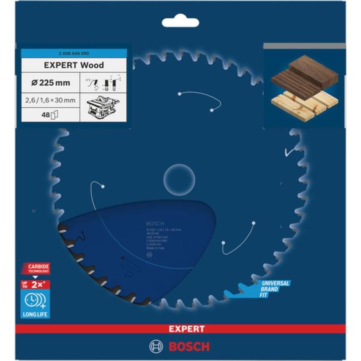 Produktbild Bosch Professional Zubehör Kreissägeblatt Expert for Wood, 225 x 30 x 2,6 mm, 48