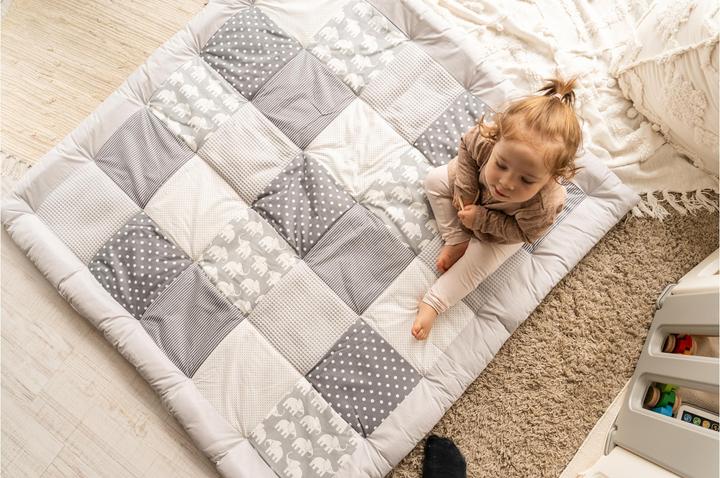 Immagine prodotto Ullenboom Coperta gattonante elefanti grigi 120 x 120 cm