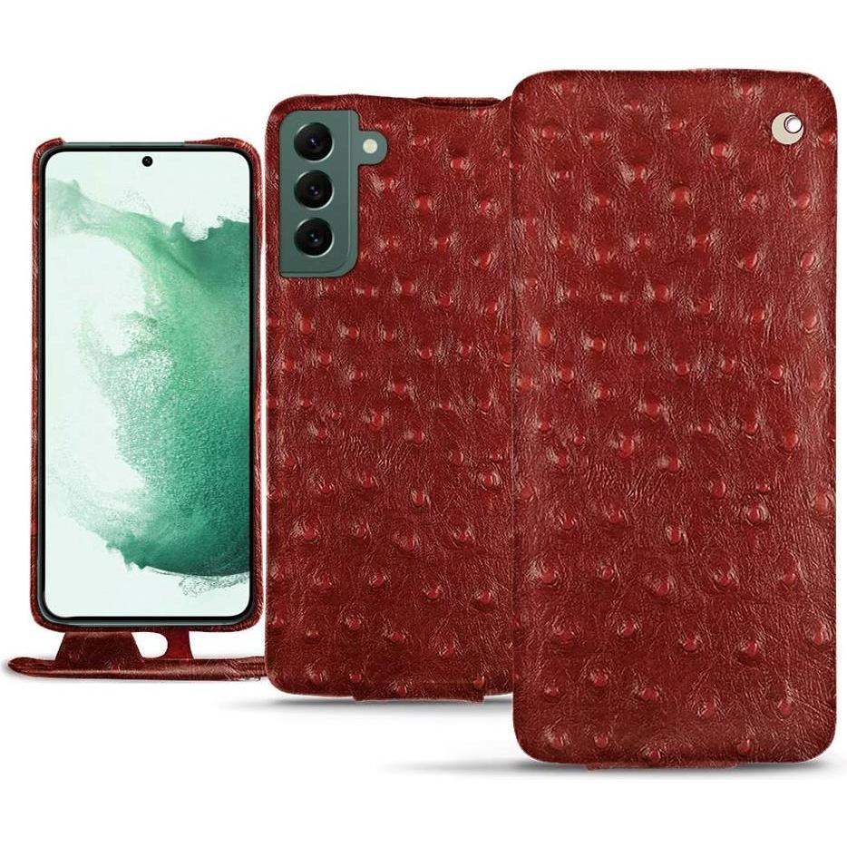 Noreve Lederschutzhülle vertikal (Samsung Galaxy S22+ 5G), Smartphone Hülle, Rot