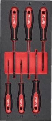 Produktbild MGA Milwaukee Tri-Lobe Schraubendreher Einlage 6-teilige Torx Einlage für Werkstattwagen 78 cm