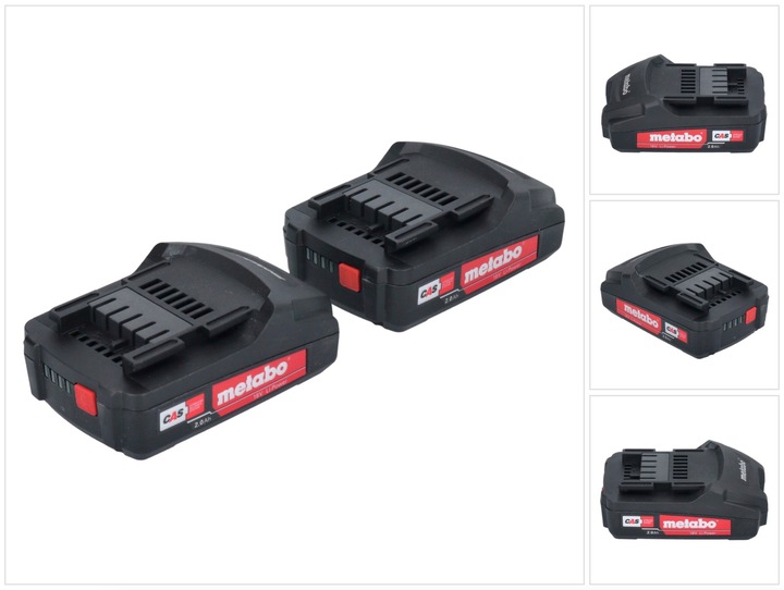 Actual product image Metabo Battery set 2x Li-Power battery pack 18 V 2.0 Ah CAS Li-Ion battery ( 2x 625596000 ) with charge (18 V)