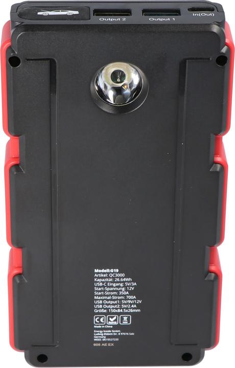 Immagine prodotto AccuCell Jumpstarter, KFZ Starthilfe (700 A, 7200 mAh)