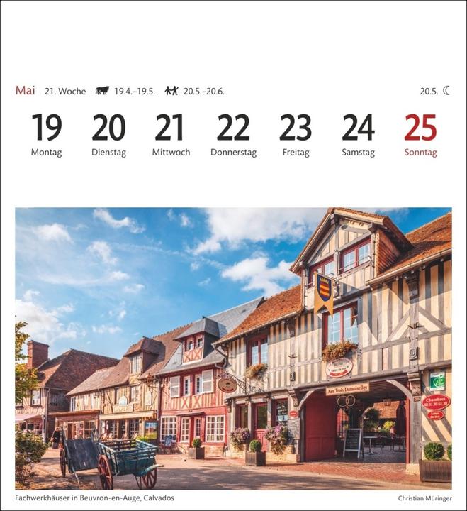 Produktbild Harenberg Bretagne & Normandie Sehnsuchtskalender 2025 - Wochenkalender mit 53 Postkarten (Harter Einband, Deutsch)