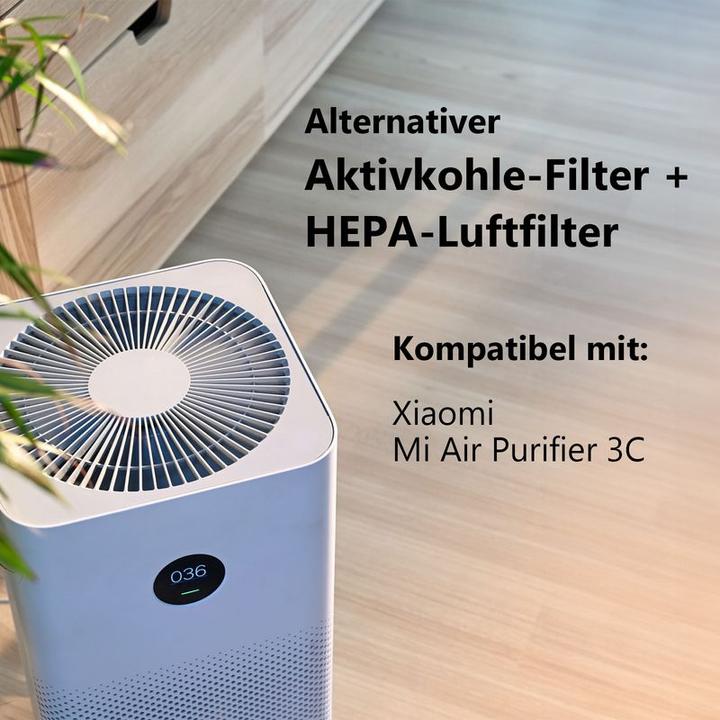 Immagine prodotto Hermex Set di filtri alternativi HEPA e a carboni attivi per il purificatore d'aria Xiaomi Mi 3C (1 x)