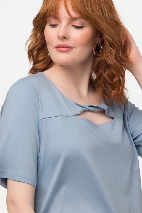 Produktbild Ulla Popken T-Shirt, Drapierung, Cut-Out, V-Ausschnitt, Halbarm (46, 48)