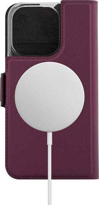 Produktbild Wave BookCase -suojakotelo, MagSafe-yhteensopiva, iPhone 15 Pro, smoky sangria (Apple iPhone 15 Pro)