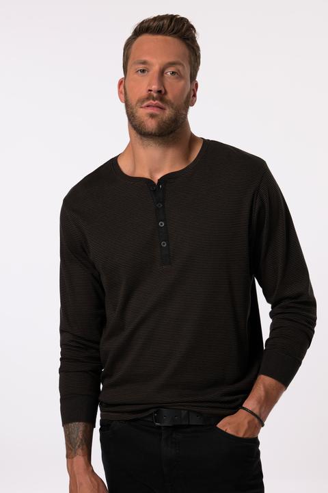 Produktbild JP1880 JP 1880 Henley, Langarm, Ringel, Knopfleiste (8XL)