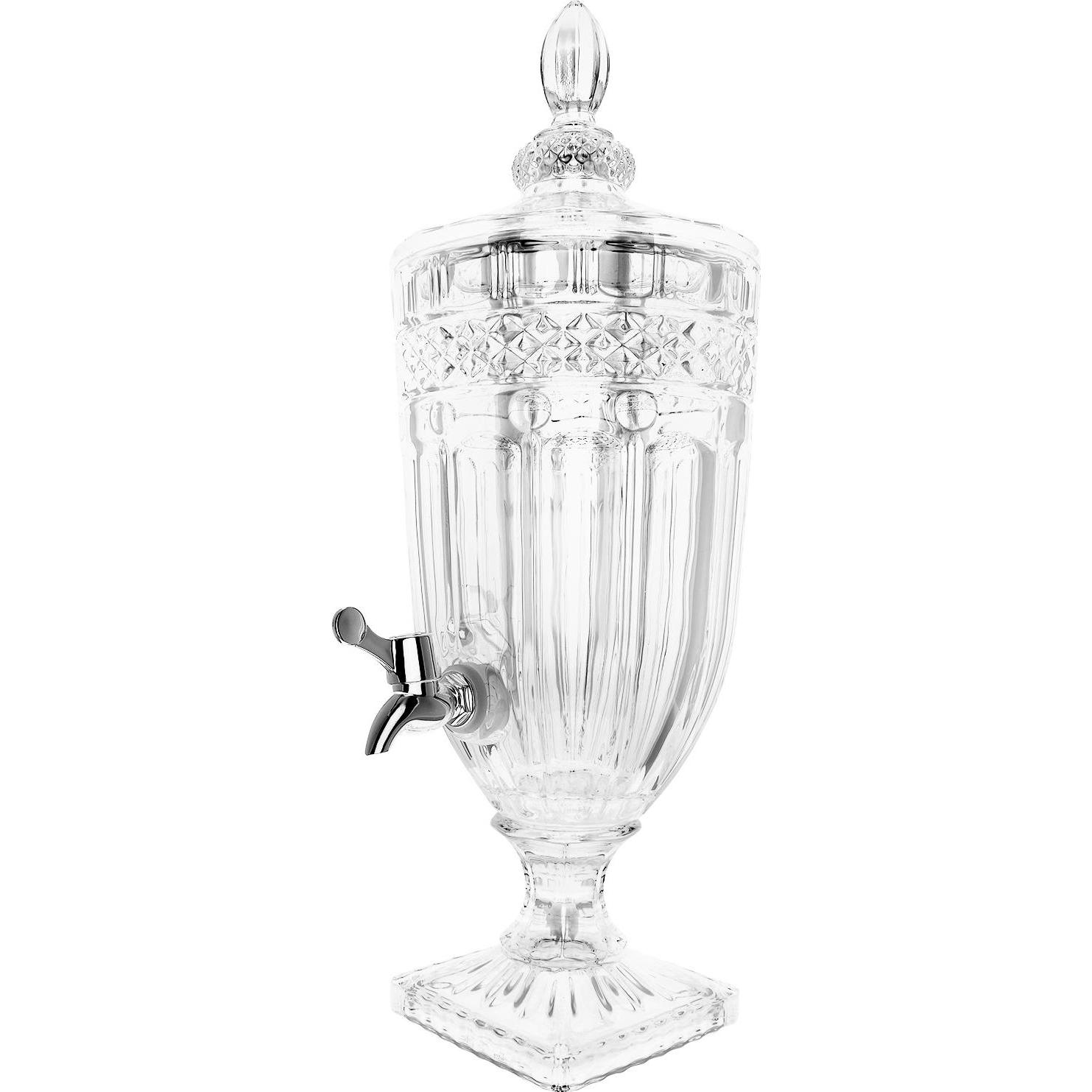 Glassware Transparent Glas-Saftspender Mit Mandala-Muster 3L, Getränkespender,