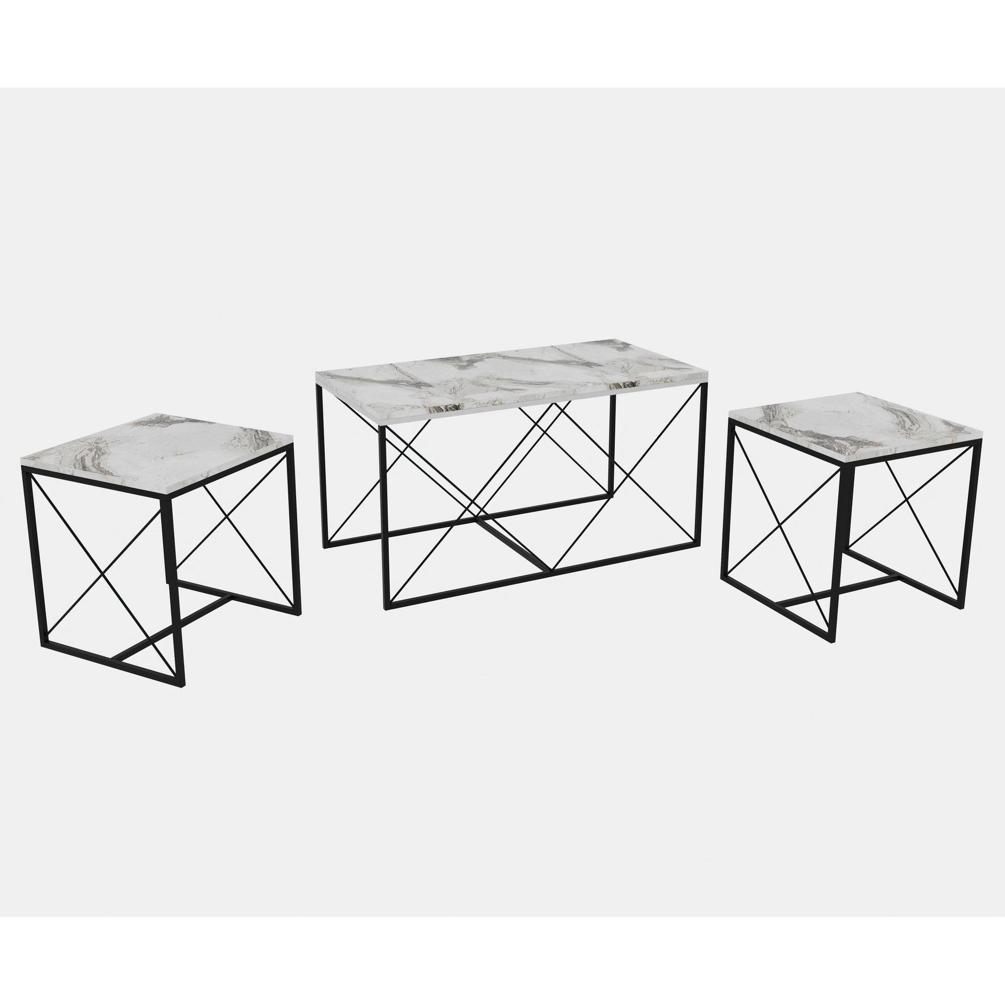 Thumbnail - Hanah Home, Couchtisch + Beistelltisch, Defne Coffee Table Set (100 x 52 x 50 cm)