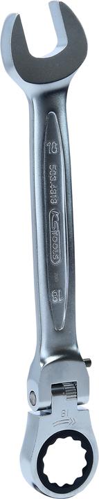 Actual product image KS Tools GEARplus joint ratchet ring open end wrench lockable (18 mm)