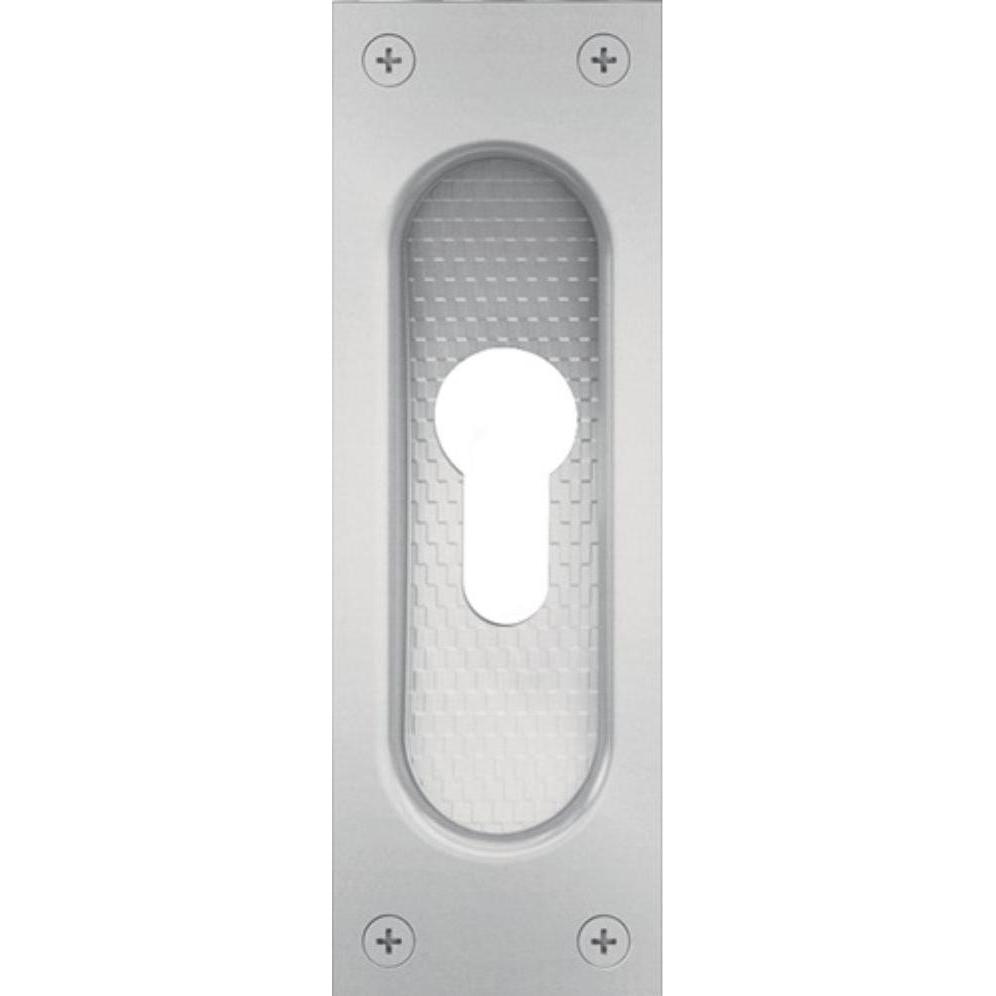 FSB, Möbelgriff, Schiebetürmuschel 42 4211 Aluminium F1 / naturfarbig käntig PZ Länge 120 mm Breite 40 mm