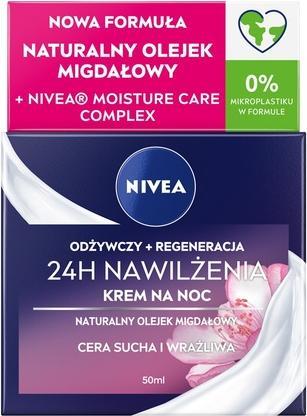 Actual product image NIVEA Nourishing Regenerating Night Cream For Dry And Sensitive Skin 50 Ml Aqua Effect (50 ml, Night cream)