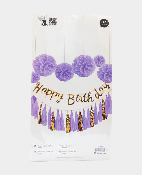 Immagine prodotto I Am Creative Ghirlanda di buon compleanno, set di decorazioni per feste, pon pon (8 Pezzo/i)