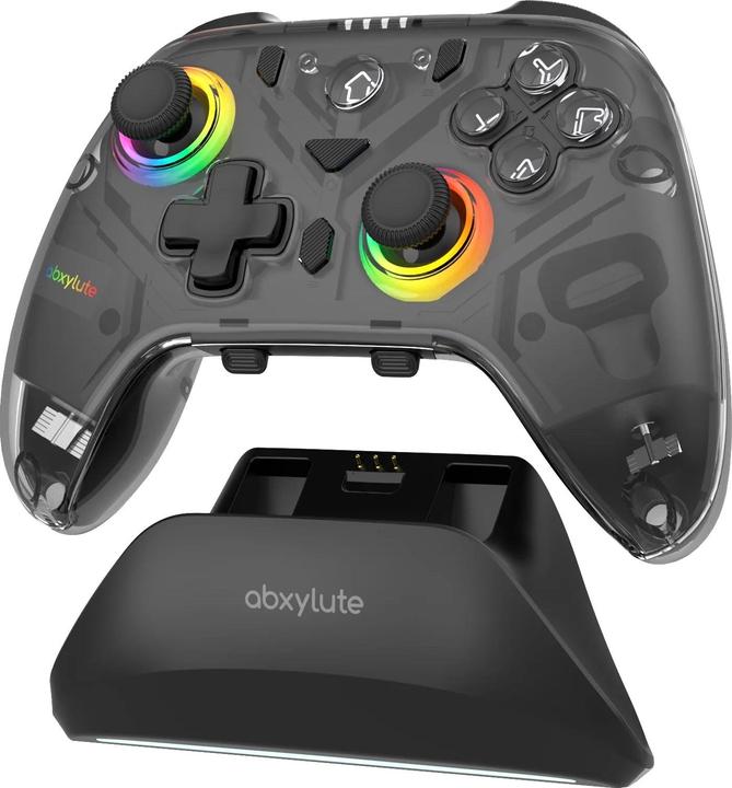 Immagine prodotto Abxylute C8 Black - Wireless Controller für Nintendo Switch, PC, IOS & Android (inkl. Ladestation) (Android, iOS, PC, Switch, Switch OLED)
