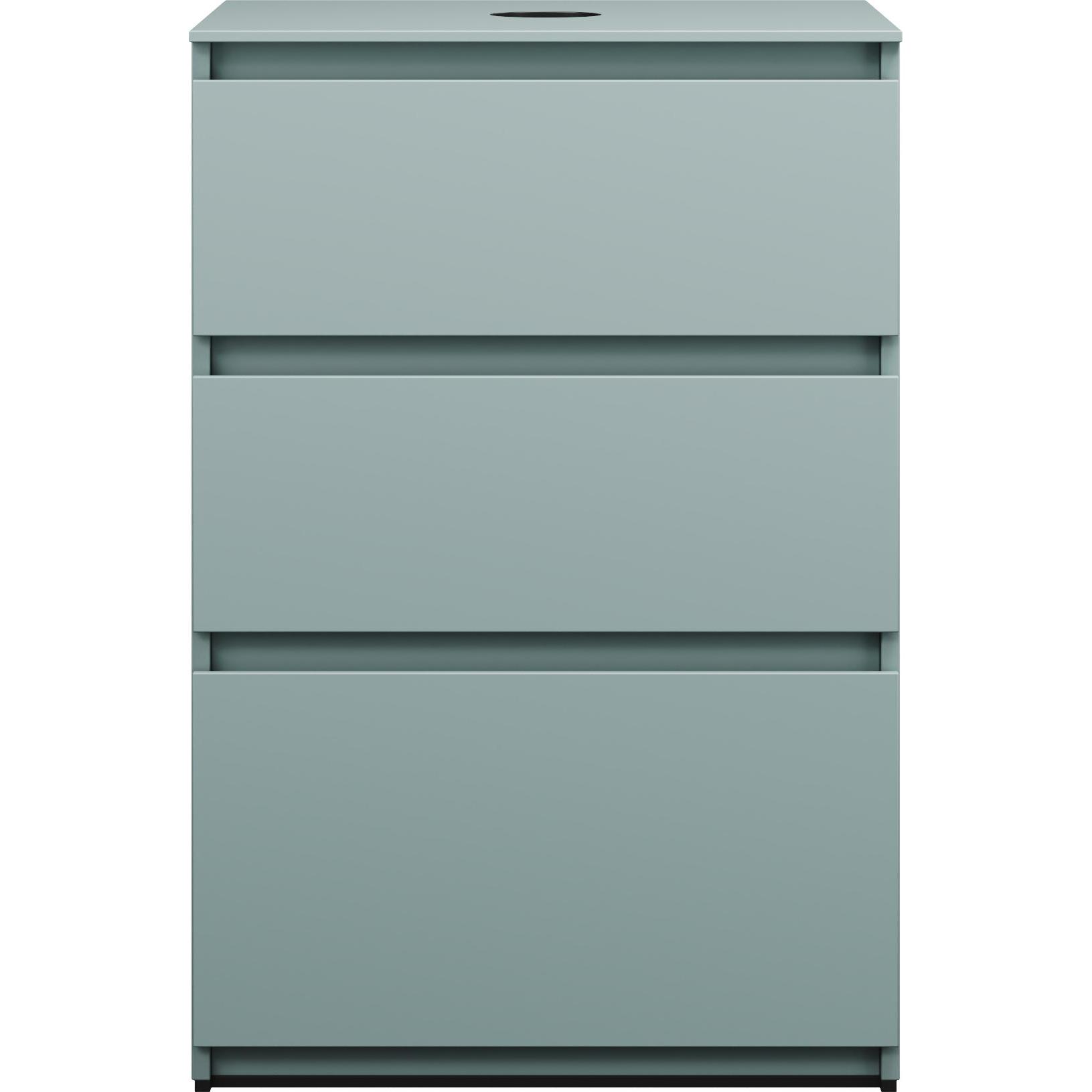 burgbad, Waschbeckenunterschrank, Lin20 Waschtischunterschrank inklusive Konsolenplatte, 3 Auszüge, Tiefe 487mm, 602x487...