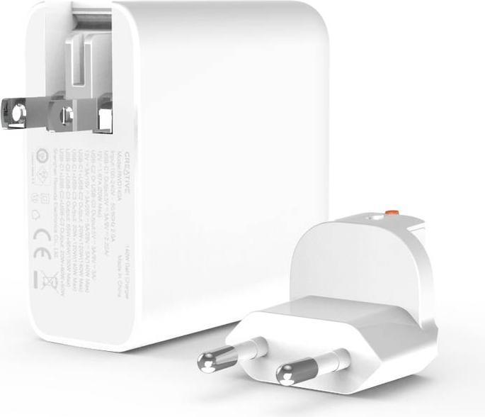 Immagine prodotto Creative Adattatore di ricarica GaN bianco, 140 watt (140 W)