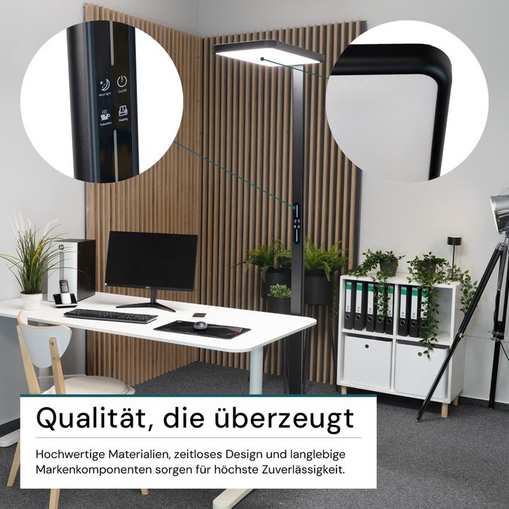 Actual product image Luxula LED Büro-Stehleuchte, Up/Down, schwarz (7000 lm)